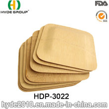 Plaque de bambou carrée jetable sans BPA pour votre fête (HDP-3022)